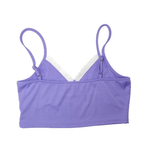 Cider Pastel Purple Lace Cropped Cami Medium - Picture 3 of 5